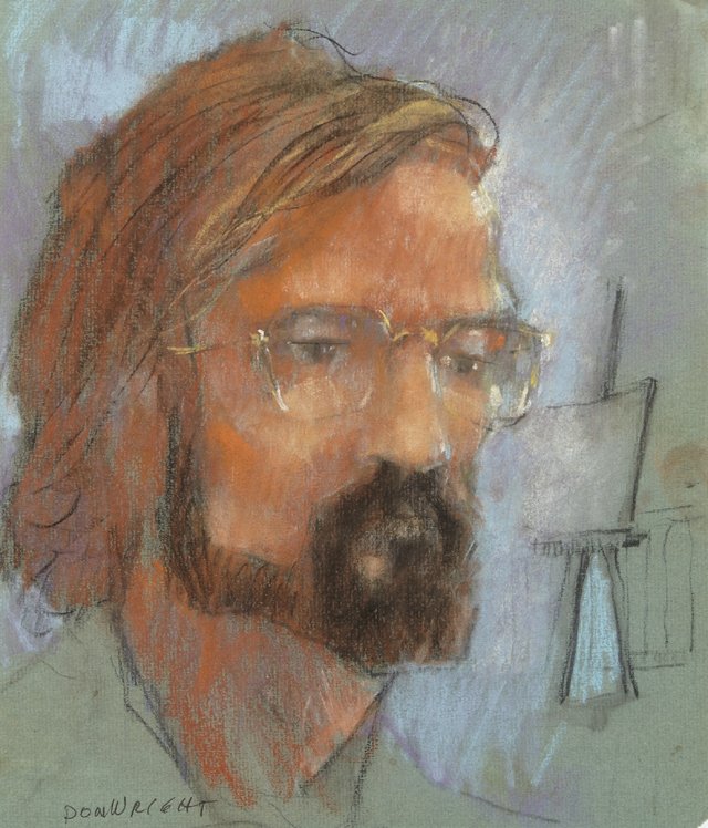 Don Wright (1938-2007), "Self Portrait," 20th c., mixed: Don Wright (1938-2007), "Self Portrait," 20th c., mixed media, signed l.l., shrink wrapped, H.- 10 1/2 in., W.- 9 in.