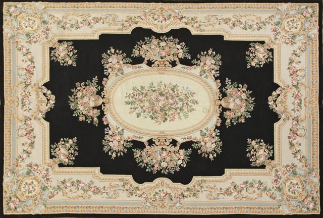 Aubusson Style Needlework Carpet, 20th c., 8' 6 x 11': Aubusson Style Needlework Carpet, 20th c., 8' 6 x 11' 6.