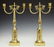 Pair of Swedish Empire Style Gilt Brass Two Light