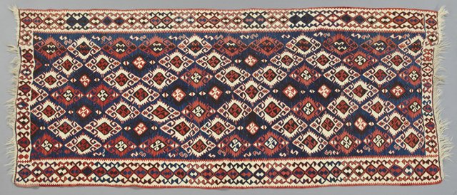 Semi Antique Turkish Kilim Carpet, 4' x 7' 8.: Semi Antique Turkish Kilim Carpet, 4' x 7' 8.