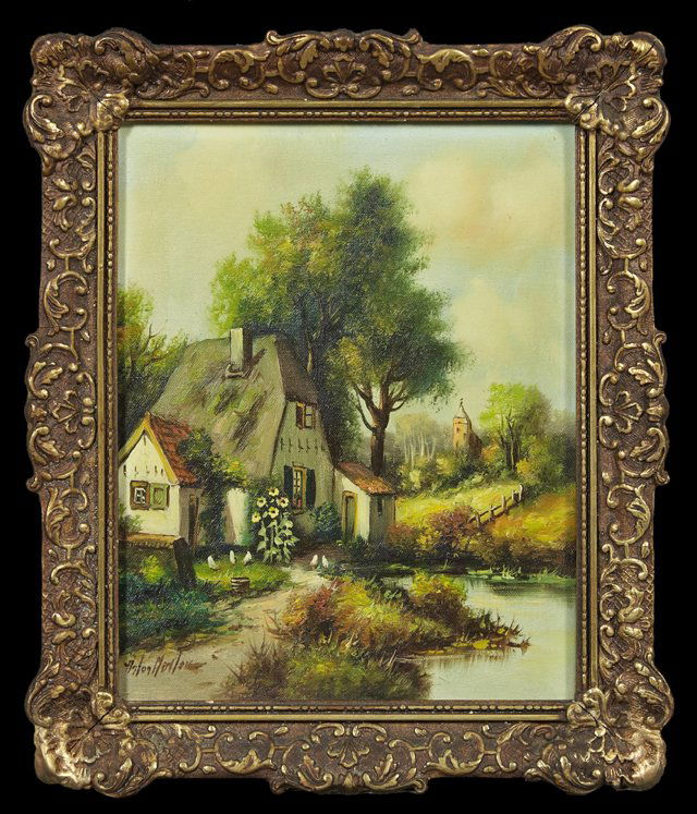 Anton Muller (18741912), "Cottage in Summer," oil on Jan 17, 2015