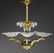 French Art Deco Silvered Brass Eight Light Chandelier,