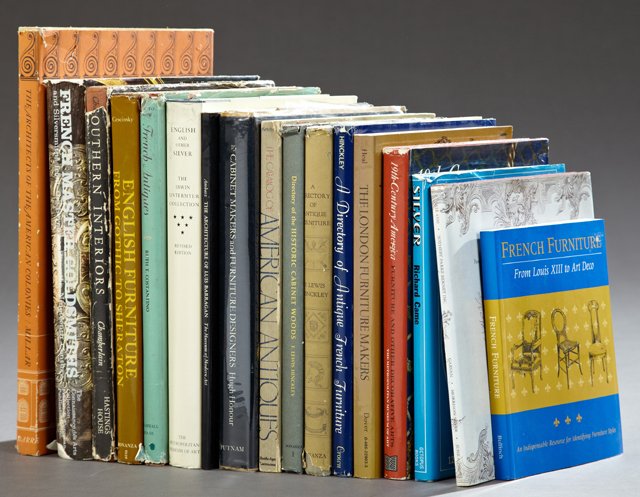 Books- Group of Seventeen Books of Antique Interest:: Books- Group of Seventeen Books of Antique Interest: "English and Other Silver," by Yvonne Hackenbroch; "The Architecture of Luis Barragan," by Emilio Ambasz; "Cabinet Makers and Furniture Designers,"