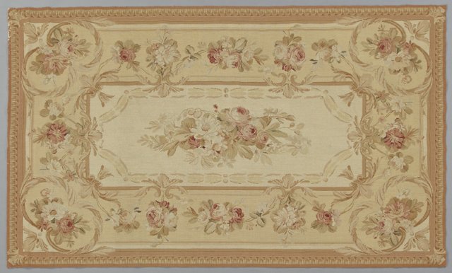 Aubusson Style Needlepoint Carpet, 20th c., 5' x 8'.: Aubusson Style Needlepoint Carpet, 20th c., 5' x 8'.