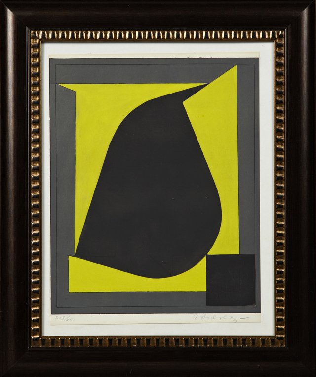 Victor Vasarely (1906-1997), "Composition," serigraph: Victor Vasarely (1906-1997), "Composition," serigraph 207/250, pencil numbered l.l. margin, pencil signed l.r. margin, framed, H.- 12 1/2 in., W.- 9 1/2 in.