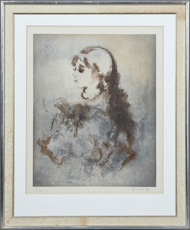 Kaiko Moti (1921-1989), "Voir en Sange," 1978,: Kaiko Moti (1921-1989), "Voir en Sange," 1978, lithograph, 86/175, pencil numbered l.l. margin, pencil signed l.r. margin, framed, H.- 24 1/2 in., W.- 20 in.