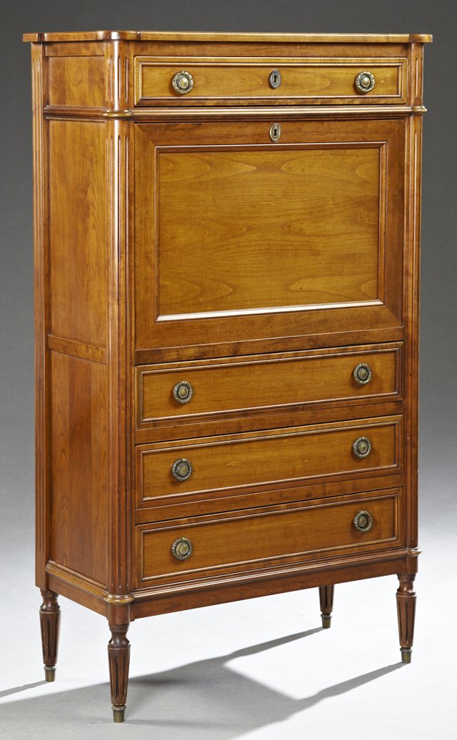 French Carved Cherry Louis XVI Style Secretaire (1 of 3)