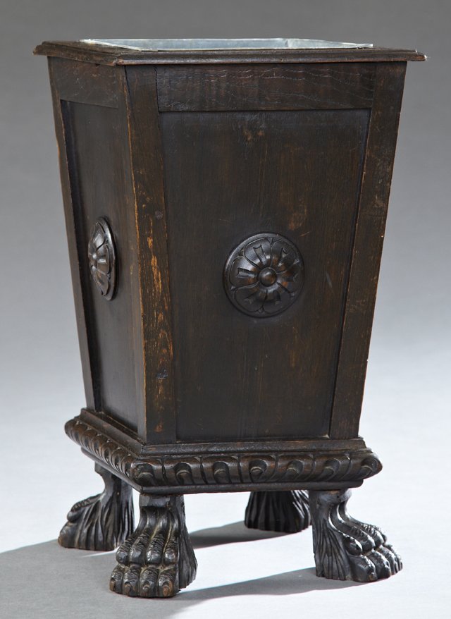 American Neoclassical Carved Mahogany Umbrella Stand, (1 of 1)