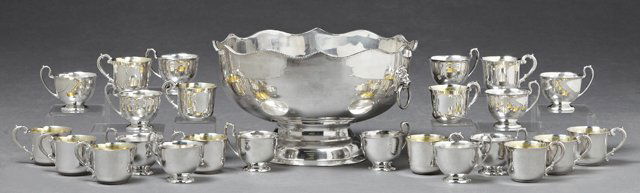 Twenty Five Piece Silver Plated Punch Bowl Set, 20th (1 of 1)