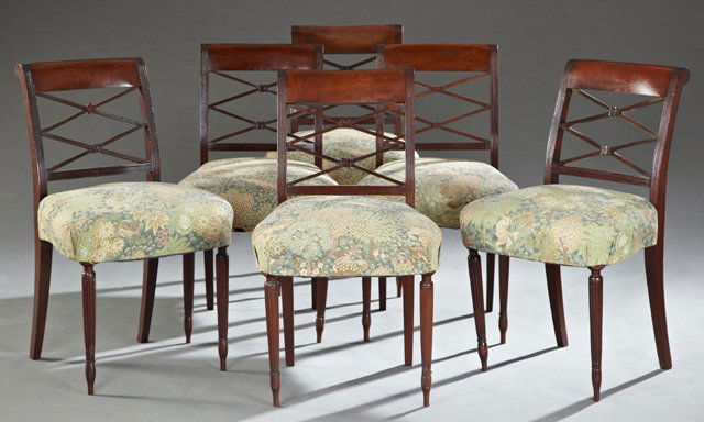 Set of Six American Regency Style Carved Mahogany (1 of 1)