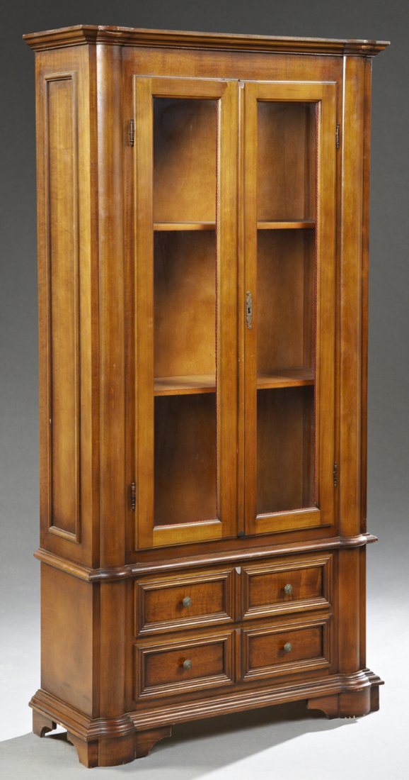 French Louis Philippe Style Carved Cherry Bookcase, (1 of 1)
