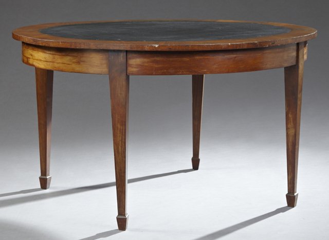 English Oval Mahogany Games Table, 19th c., the center (1 of 6)