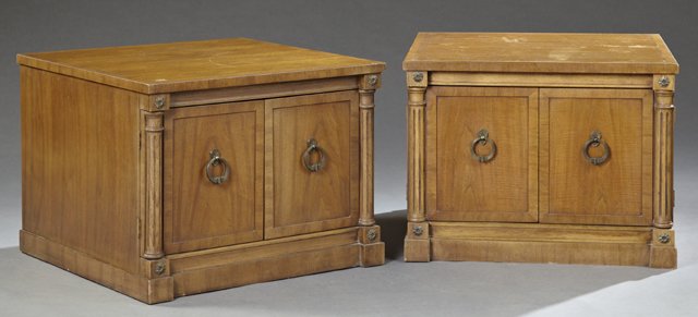 Pair of Contemporary Carved Walnut Louis XVI Style End (1 of 1)