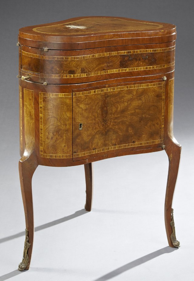 Unusual French Trefoil Cantilevered Inlaid Mahogany Wig (1 of 2)