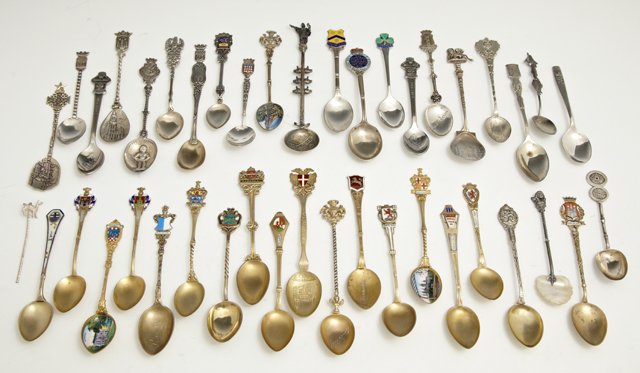 Group of Forty-One Souvenir Spoons, 20th c., mostly (1 of 1)