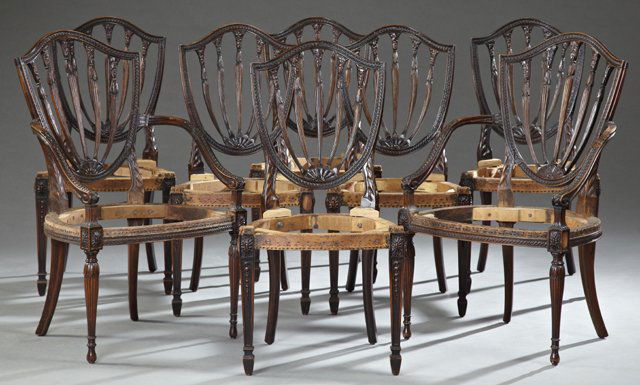 Set of Eight (6 + 2) English George III Hepplewhite (1 of 10)