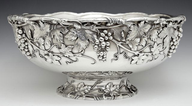 Extraordinary Sterling Punch Bowl, late 19th c., # (1 of 5)