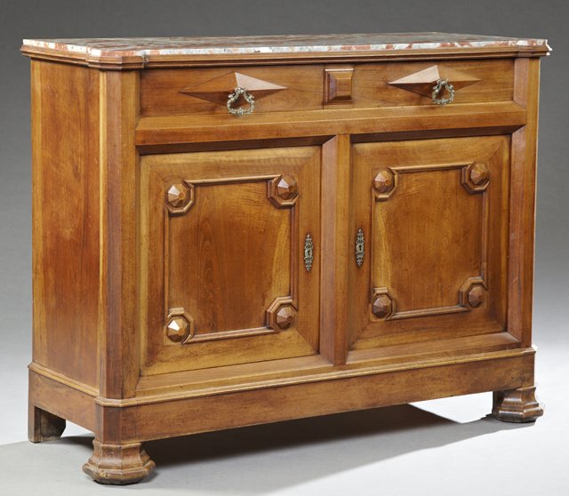 French Louis Philippe Carved Walnut Marble Top (1 of 1)