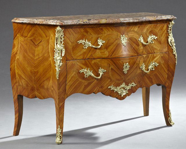 French Inlaid Rosewood Gilt Ormolu Mounted Commode, (1 of 1)