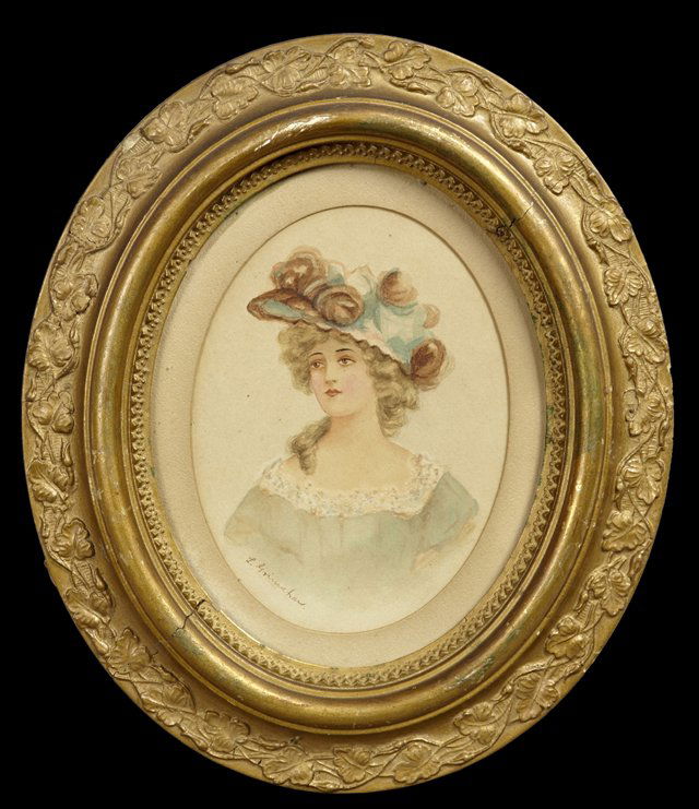 L. Grimshaw, "Portrait of a Blond Woman in a Hat," c. (1 of 1)