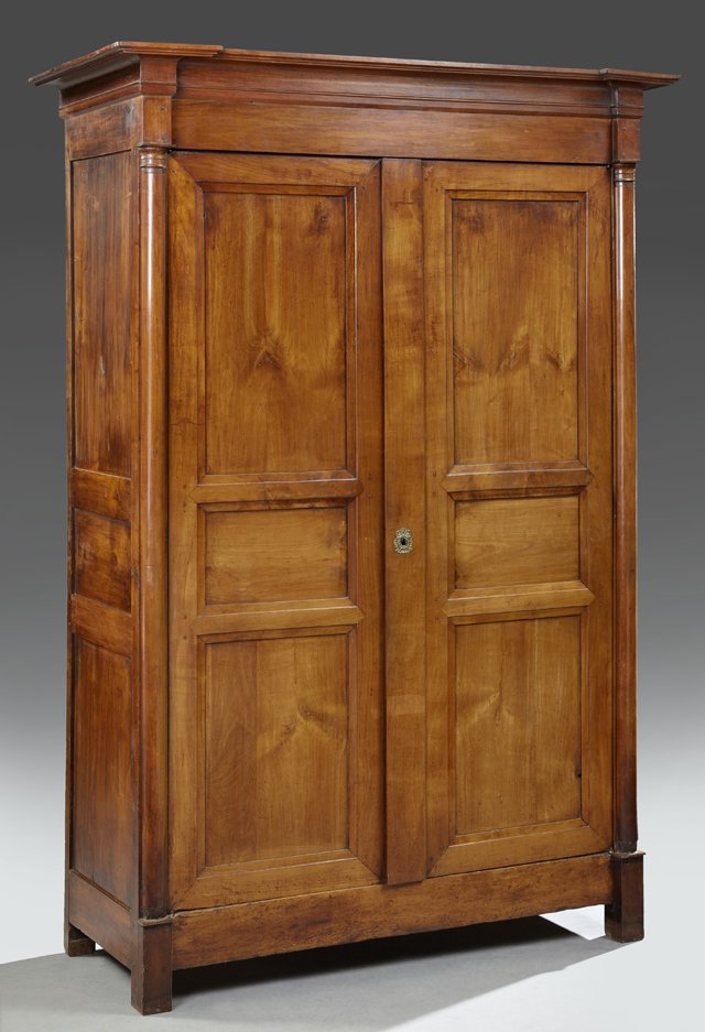 French Empire Carved Cherry Armoire, mid 19th c., the (1 of 1)