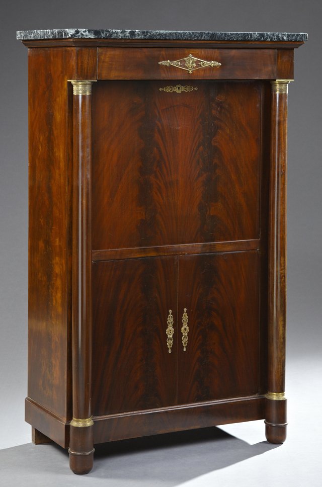 French First Empire Style Carved Mahogany Marble Top (1 of 2)