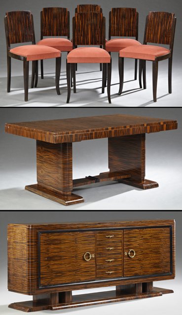 Rare Eight Piece French Art Deco African Macassar Wood (1 of 4)