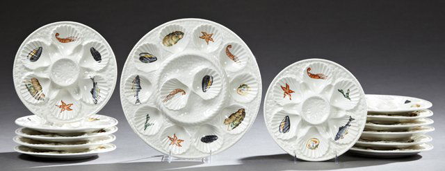 Thirteen Piece Ceramic Oyster Set, 20th c., by (1 of 1)