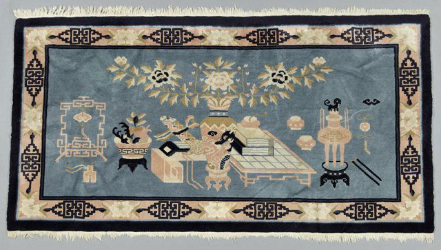 Chinese Art Deco Style Pictorial Carpet, 4' 5 x 7' 3. (1 of 1)