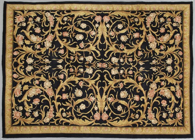 Aubusson Pile Carpet, 8' 7 x 11' 7.: Aubusson Pile Carpet, 8' 7 x 11' 7.