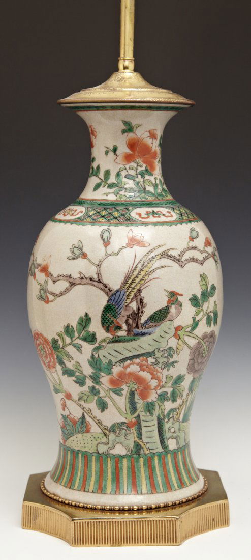 Oriental Baluster Porcelain Vase, 20th c., with bird (1 of 1)