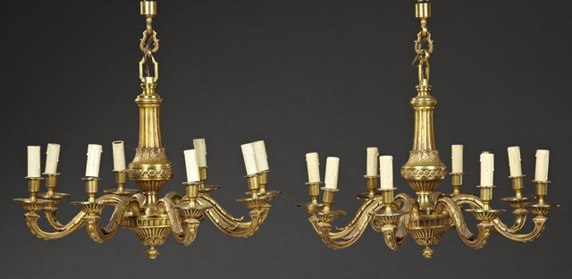 Pair of French Bronze Louis XV Style Eight Light (1 of 1)