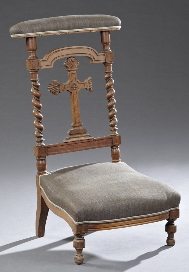 French Carved Walnut Prie Dieu, 19th c., the (1 of 1)