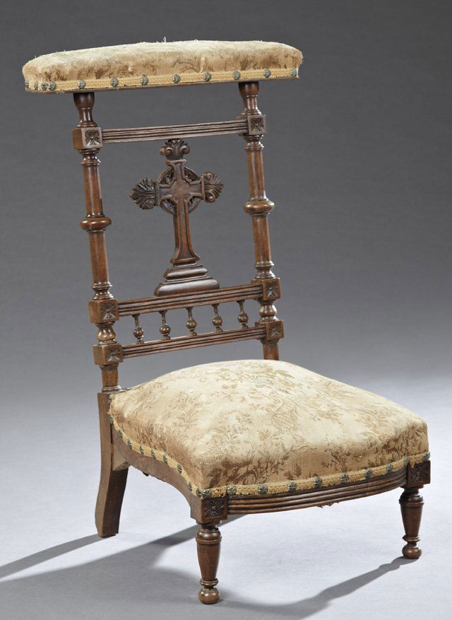 French Carved Walnut Prie Dieu, 19th c., the (1 of 1)