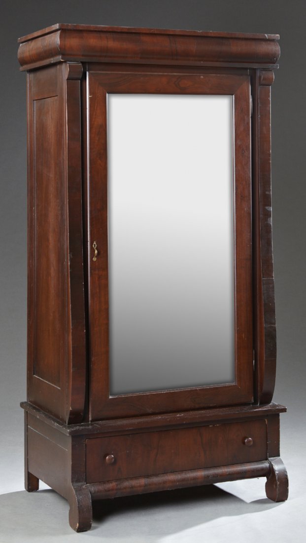 American Classical Revival Carved Mahogany Armoire, (1 of 1)
