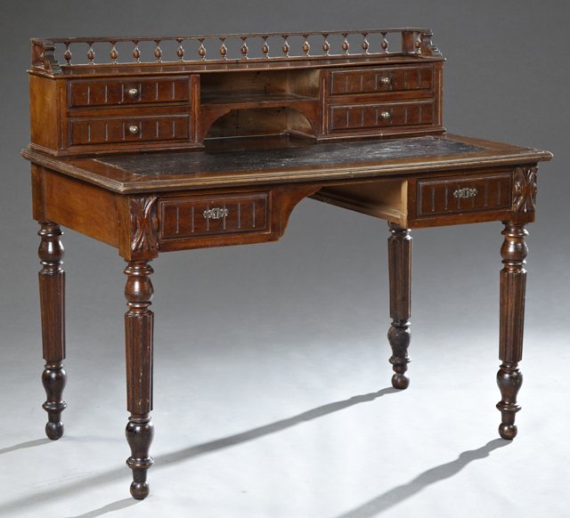 French Henri II Style Carved Walnut Writing Table, 19th (1 of 1)