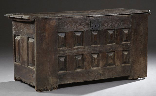 Medieval Style Carved Oak Coffer, early 19th c., the (1 of 1)