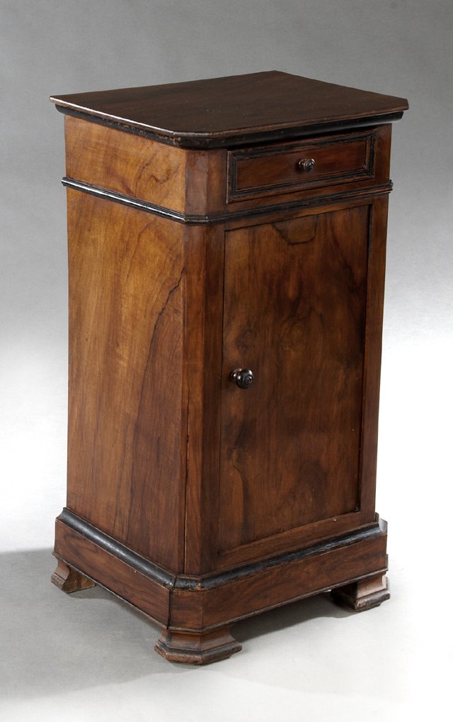 French Louis Philippe Carved Walnut Nightstand, late (1 of 1)