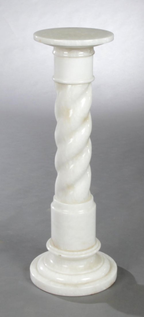 French Baroque Style Carved Marble Pedestal Lamp, early (1 of 1)
