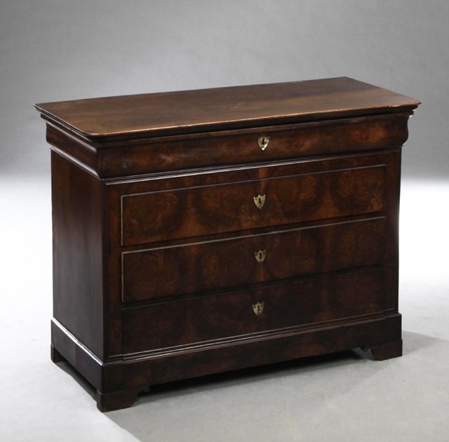 French Louis Philippe Carved Walnut Commode, c. 1850, (1 of 1)