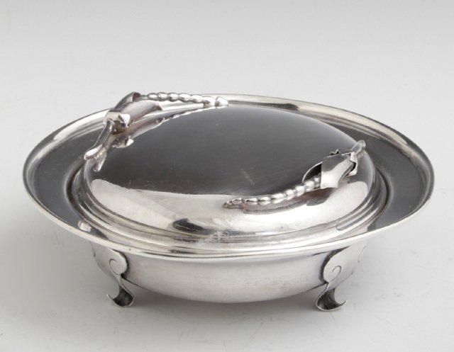 Mexican Sterling Covered Footed Bowl, mid 20th c., by (1 of 1)