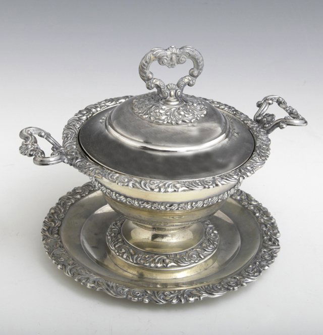 French First Standard Silver Covered Handled Footed (1 of 2)