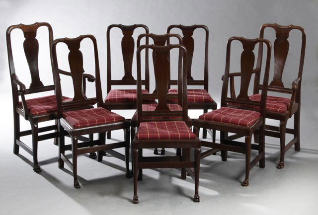 Set of Eight (6 + 2) George II Style Carved Mahogany (1 of 1)