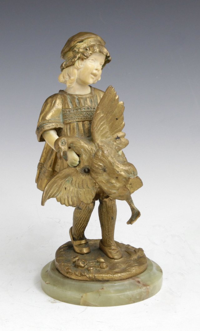 Dimitri Chiparus (1886-1947), "Girl with Goose," #1643, (1 of 4)