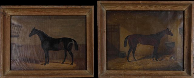 American School, "Thoroughbred Horses in the Barn," (1 of 1)