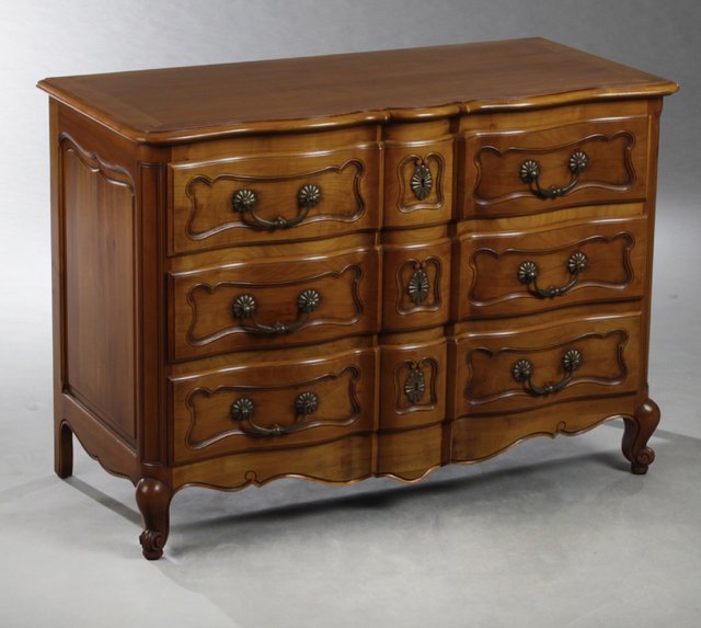 French Louis XV Style Carved Cherry Commode, 20th c., (1 of 1)