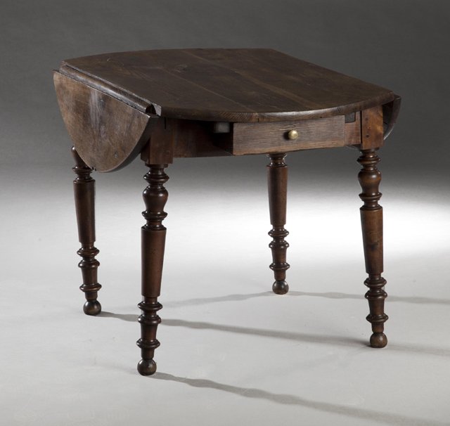 French Provincial Louis Philippe Carved Oak Drop Leaf (1 of 2)