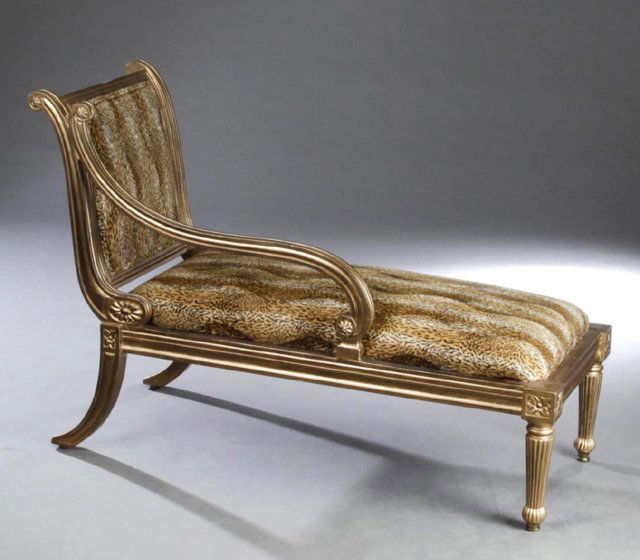 Contemporary Regency Style Gilt and Gesso Recamier, (1 of 1)