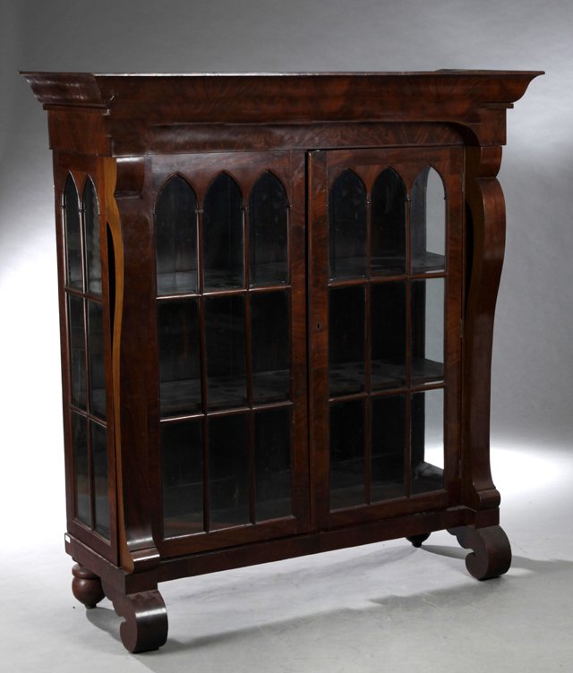 American Victorian Gothic Revival Mahogany Bookcase, (1 of 1)