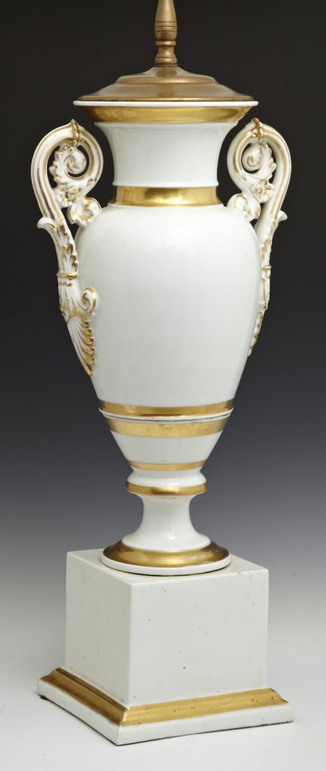 French Porcelain Handled Baluster Urn, 19th c., with (1 of 1)